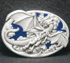 XG01169 *NOS* VINTAGE 2009 ***SHAMAN DRAGON*** FANTASY CREATURE MENS BELT BUCKLE