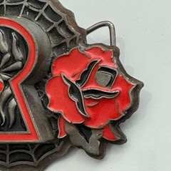 Heavy Metal Buckles Spider Keyhole Rose Belt Buckle