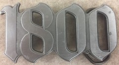 1800 Tequila Liquor Silver Tone Belt Buckle Has damage Alcohol Advertising