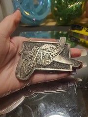 1970s Sci-Fi Weird Motorcycle-Plane Pilot MM Limited Vintage Belt Buckle