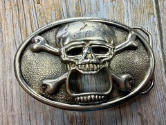Creepy Skull Cross Bones Cosplay Gothic Punk Belt Buckle with Bottle Opener
