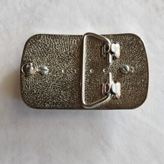 80&rsquo;s Silver Gold Tone Stone Belt Buckle Statement Men&rsquo;s Accessories Collectable