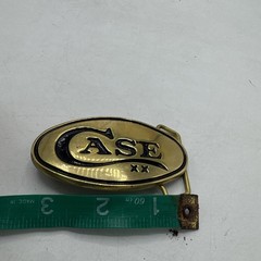 Vintage Case XX Brass Belt Buckle Baron Pocket Knife Oval