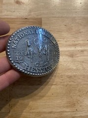 Hesston Vintage Rodeo Belt Buckle 1989 METAL Original Wrap National Finals NFR