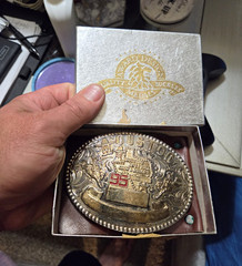 HLS&R 1995 Silver/Gold Plated Western Men’s Belt Buckle, AWARD DESIGN