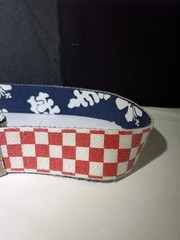 VANS OFF THE WALL BELT & BUCKLE RED CHECK BLUE FLORAL DESIGN