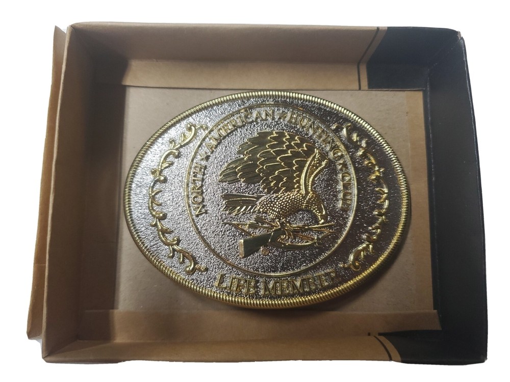 North American Hunting Club, Lifetime Member Belt Buckle Excellent Condition