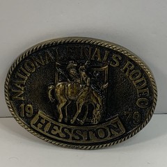National Finals Rodeo Hesston 1979 NFR Belt Buckle -Brass (5th Edition) Bronco