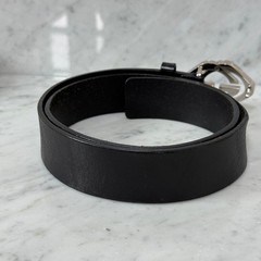 GUCCI Pre-Owned Interlocking Leather Belt Black Silver