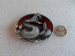 SNAKE~SERPENT~BELT BUCKLE~NEVER USED~VIPER~RATTLESNAKE~WESTERN~BIKER