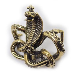 Cobra King Crawling Snake Bronze Belt Buckle