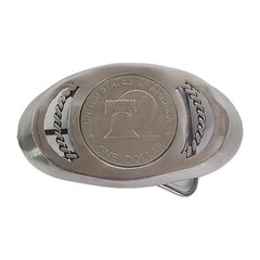 1776-1976 bicentennial Eisenhower Liberty Bell Moon Silver Dollar Belt buckle