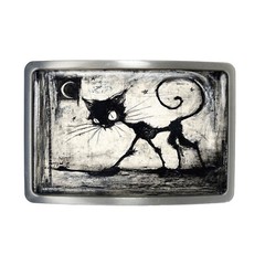 Black Cat Belt Buckle – Halloween Gothic Horror Handmade Artisan Buckle – 81