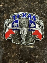 vintage Western belt buckle LONGHORN engraved WESTERN cowboy steer Rodeo