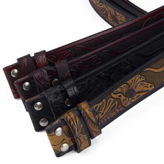 Handmade Genuine Men&rsquo;s Belt Full Grain Leather Without Buckle Heavy Duty Western