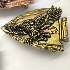 Lost-Wax Casting Brass & Copper Eagle Belt Buckle (Belt Not Included)