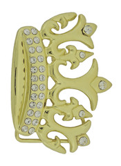 Crown Belt Buckle New Men Women Bling Iced Style Western Rodeo Rock Rebel Gold
