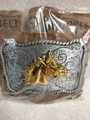 Equestrians, Brilliant Horse head, Bust western style metal belt Buckle, New!