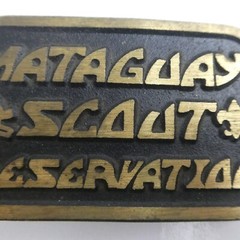 Boy Scouts of America Mataguay Scout Reservation Belt Buckle Solid Brass Vintage