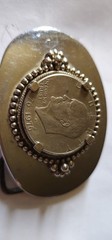 Vintage 1776-1976 D Eisenhower Bicentennial Dollar Coin Belt Buckle Two-Tone 3.7