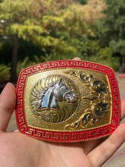 Western Buckle Gold Silver Red Horse Head Buckle Cowboy 2 » Hebillas Vaqueras