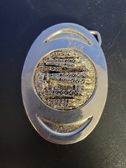 Vintage Oil Pump Oil Drill 24K Gold Overlay Belt Buckle KMD Energy VHTF