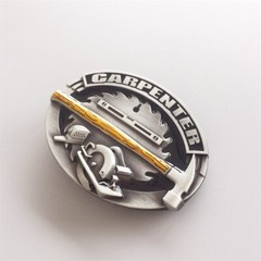 Vintage Enamel Tradesman Carpenter Hammer Belt Buckle also Stock in the US