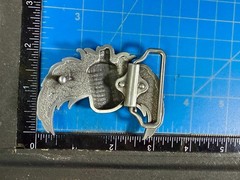 Retro Microphone Flying Mic & Wings Rock Music Silver Color Cutout Belt Buckle