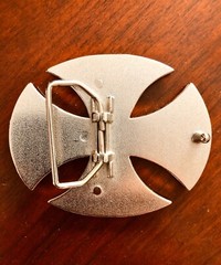 Black Celtic Maltese Iron Cross Simple Crusader Metal Unisex Men’s Belt Buckle