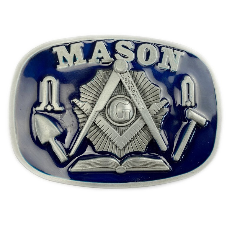 Mason Belt Buckle Western Cowboy American Workers (MASN-05)