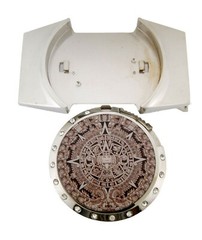 Removable Lighter & Belt Buckle Combo Azteca Calander Silver Metal New Western