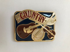 Country (Music) Western Belt Buckle Guitar Banjo Fiddle