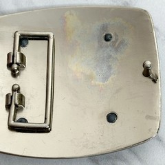 Letter I Initial Monogram Silver Tone Belt Buckle – 3.16&Prime; x 2.78&Prime;