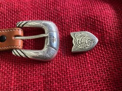 Lucchese Classics Belt Buckle 4 piece set western engraved SHIPS FOR FREE