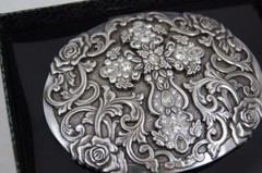 Nocona Western BLAZIN ROXX SILVER PLATED Oval Cross Belt BUCKLE 37108