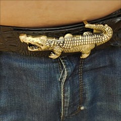 Men&rsquo;s Youth Fashion Belt Buckle Crocodile Brass Inner Smooth Buckle Belt Head
