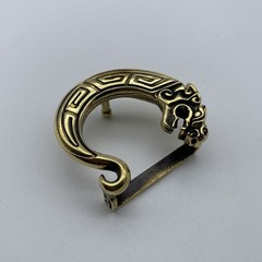 Brass Dragon Buckle Handmade Leather Belt Buckle