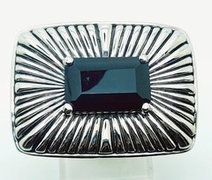 Fashion Men Women western classic Belt Buckle Silver Metal black rhinestones 3