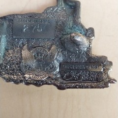 Train Engine Locomotive Belt Buckle Brass Great American Buckle Co Chicago 1981