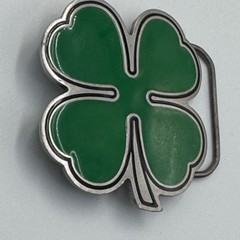 Great American Products 2001 Green Four Leaf Clover Fine Pewter Belt Buckle 4602