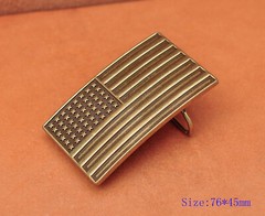 Antique Brass U.S.A. American Flag Metal leather Belt Buckle Fit 40mm Strap