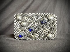 “Galaxy” Industrial Gothic Blue Stone Belt Buckle OOAK Darren McNeese