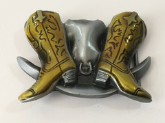 Cowboy Belt Buckle American West Western Cowgirl Hat and Boots Buckle Women