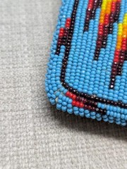 vintage NATIVE AMERICAN belt buckle BEADED handcraft NAVAJO indian western