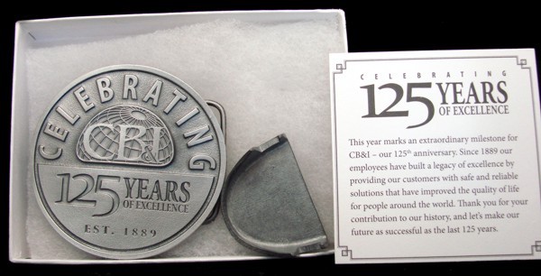 NH11145 *NOS* REALLY NICE 2014 **CB&I 125 YEARS** CONSTRUCTION COMPANY BUCKLE