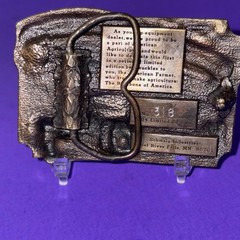 Vintage Belt Buckle 1984 Agriculture Backbone of America Farmer Tractor Limited