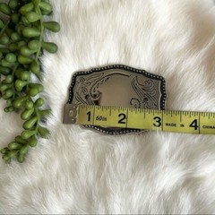 Belt Buckle Floral Silver & Black Rodeo Western Bull Rider Cowboy Cowgirl