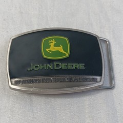 JOHN DEERE SpecCast Green Yellow & Black Pewter Enamel Belt Buckle