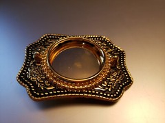 New Black & Gold Western Style Belt Buckle For Silver Dollar Or 39mm Stone NOS