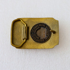 Americana Wyoming Energy Oil Drilling Rig Shovel Excavator Belt Brass Buckle